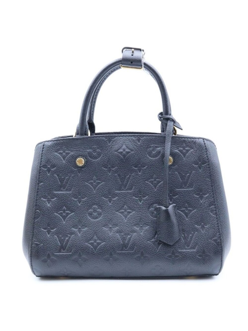 Louis Vuitton Monogram Empreinte Montaigne BB Handbag Black Leather